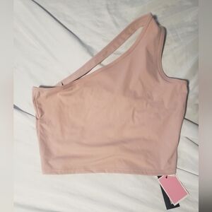 One-Shoulder Pink Crop Top
